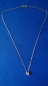 Preview: vergoldete silberkette mit weißem zirkonia-anhänger-ankerkette 45 cm