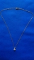 Preview: vergoldete silberkette mit weißem 6 mm zirkonia-anhänger-ankerkette 45 cm