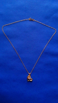 vergoldete silberkette mit weißem 6 mm zirkonia-herz-anhänger-ankerkette 45 cm