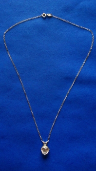 silberkette mit weißem 10 mm  zirkonia-herz-anhänger-ankerkette 45 cm