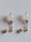 Preview: silver earrings-ear studs with agate and amethyst beads-----
