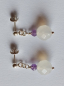 Preview: silver earrings-ear studs with agate and amethyst beads---