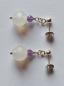 Preview: silver earrings-ear studs with agate and amethyst beads--