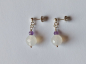 Preview: silver earrings-ear studs with agate and amethyst beads