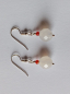 Preview: silver earrings-ear wires with agate and carnelian beads-the colour is white and red---