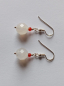 Preview: silver earrings-ear wires with agate and carnelian beads-the colour is white and red--