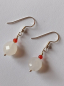 Preview: silver earrings-ear wires with agate and carnelian beads-the colour is white and red-
