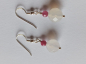 Preview: silver earrings-ear wires with agate and tourmaline beads-the colour is white and pink---