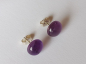 Preview: silver earrings with amethyst cabochons-10 mm-