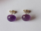 Preview: silver earrings with amethyst cabochons-10 mm