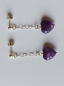 Preview: silver earrings-ear studs with amethyst heart and chain---