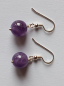 Preview: silver earrings-ear wires with purple amethyst beads--