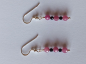 Preview: silver earrings-ear wires with tourmaline beads-pink and black colour---