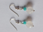Preview: silver earrings-ear wires with agate and amazonite beads-the colour is white and turquoise--