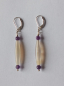 Preview: silver earrings-leverbacks withamethyst beads and agate tubes-the colours are white and purple