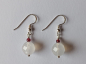 Preview: silver earrings-ear wires with agate and garnet beads-the colour is white and red