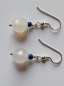 Preview: silver earrings-ear wires with agate and lapislazuli beads-the colour is white and blue--