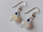 Preview: silver earrings-ear wires with agate and lapislazuli beads-the colour is white and blue-