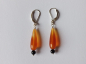 Preview: ohrringe-silber-orangerot-schwarz-achat-onyx