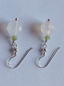 Preview: silver earrings-ear wires with agate and peridot beads-the colour is white and green---