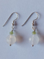 Preview: silver earrings-ear wires with agate and peridot beads-the colour is white and green