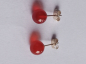Preview: silver earrings-ear-studs with red agate balls-8 mm-