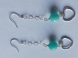 Preview: silver earrings-ear wires with turquoise amazonite beads and heart with chain--