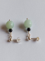 Preview: silver earrings-ear studs with amazonite and onyx beads----