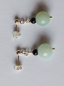 Preview: silver earrings-ear studs with amazonite and onyx beads---