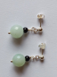 Preview: silver earrings-ear studs with amazonite and onyx beads--