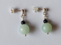 Preview: silver earrings-ear studs with amazonite and onyx beads