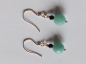 Preview: silver earrings-ear wires with amazonite and onyx beads-the colour is turquoise and black---