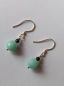Preview: silver earrings-ear wires with amazonite and onyx beads-the colour is turquoise and black-