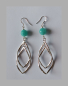 Preview: silver earrings-ear wires with turquoise amazonite beads and leaves
