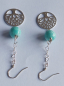 Preview: silver earrings-ear wires with turquoise amazonite beads and tree of life with chain---