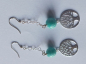Preview: silver earrings-ear wires with turquoise amazonite beads and tree of life with chain--