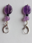 Preview: silver earrings-leverbacks with amethyst and onyx beads-the colours are purple and black---