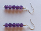 Preview: silver earrings-ear wires with purple amethyst beads-