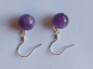 Preview: silver earrings-ear wires with purple amethyst beads---