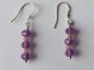 Preview: ohrringe mit amethyst und turmalin-perlen in violett-pinker farbe-silber-ohrhaken