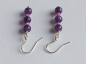 Preview: silver earrings-ear wires with amethyst and tourmaline beads-the colour is purple and black---