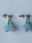 Preview: silver earrings-ear studs with aquamarine and amazonite beads