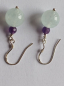 Preview: silver earrings-ear wires with aquamarine and amethyst beads-the colour is blue and purple---