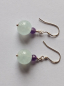 Preview: silver earrings-ear wires with aquamarine and amethyst beads-the colour is blue and purple-