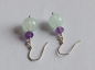 Preview: silver earrings-ear wires with aquamarine and amethyst beads-the colour is blue and purple---