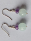 Preview: silver earrings-ear wires with aquamarine and amethyst beads-the colour is blue and purple--