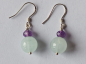 Preview: silver earrings-ear wires with aquamarine and amethyst beads-the colour is blue and purple