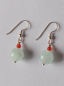 Preview: silver earrings-ear wires with aquamarine and carnelian beads-the colour is blue and red