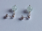 Preview: silver earrings-ear-studs with aquamarine beads---