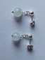 Preview: silver earrings-ear-studs with aquamarine beads-